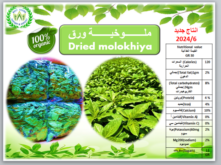 ملوخيه ورق للتصدير.-PNG