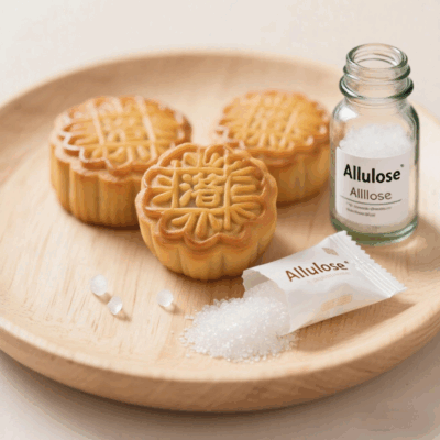 阿洛酮糖瓶装和月饼图片