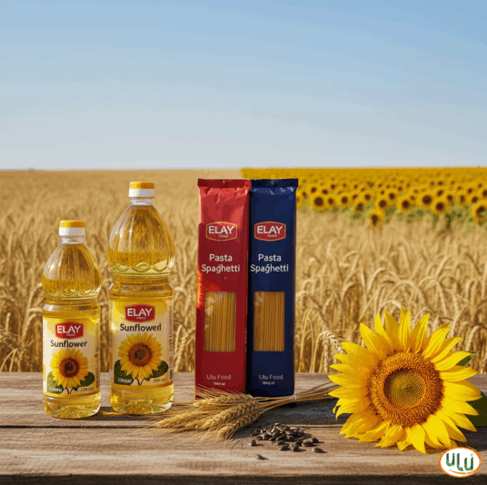 Óleo de girassol e macarrão,Huile de tournesol et pâtes