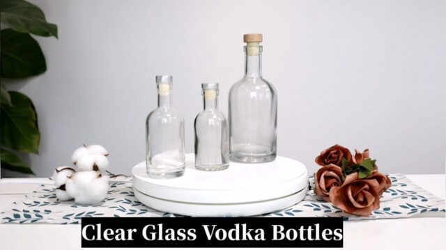 (7) Clear Glass Vodka Bottles
