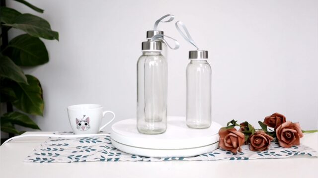 (37) Drinking Glass Water Bottles