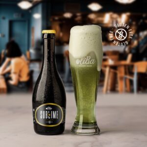 Oliba Green Beer | SUBLIME 33CL · 6,7% | The first green beer in the world with olives. Gluten free, craft in the Bohemian Pilsner style with 100% natural ingredients.