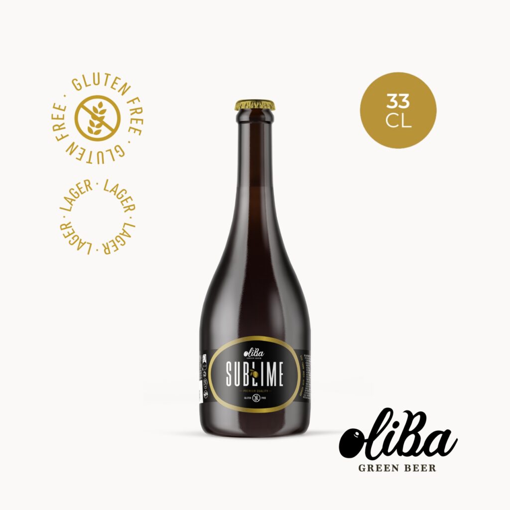 Bière verte Oliba | SUBLIME 33CL · 6,7% | La première bière verte au monde aux olives. Sans gluten, artisanal dans le style Bohemian Pilsner avec des ingrédients 100 % naturels.